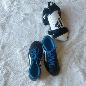 Adidas Soccer Cleats and Shin Guards